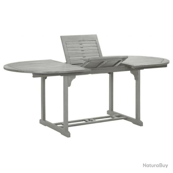 Table de jardin Gris 200x100x75 cm Bois d'acacia massif alsavelo