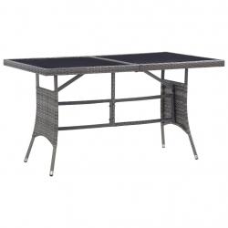 Table de jardin Gris 140x80x74 cm Résine tressée alsavelo