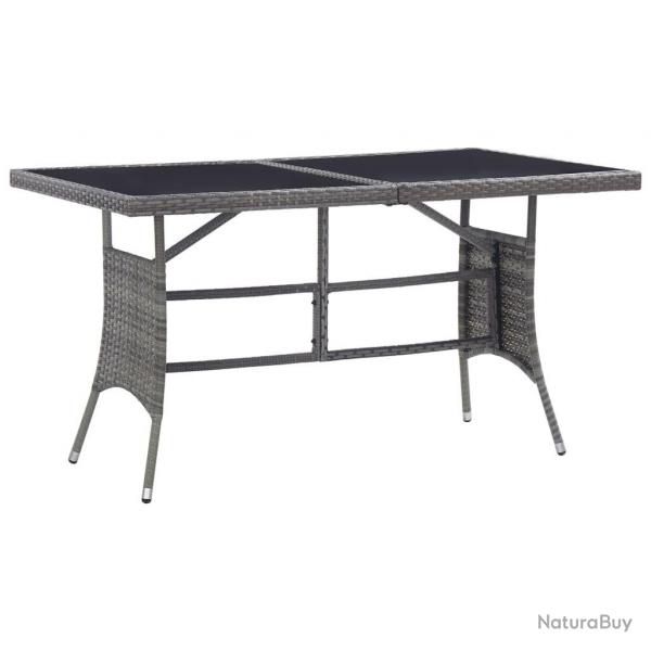 Table de jardin Gris 140x80x74 cm Rsine tresse alsavelo