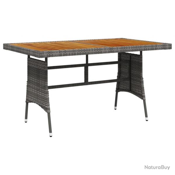 Table de jardin Gris 130x70x72 cm Rsine tresse et acacia alsavelo
