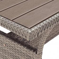 Table de jardin Gris 120x70x66 cm Résine tressée alsavelo