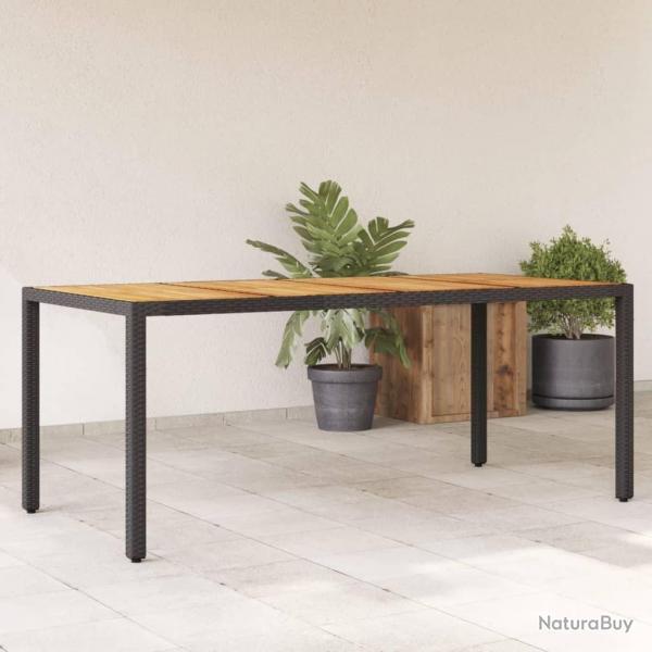 Table de jardin et dessus en bois d'acacia noir rsine tresse alsavelo