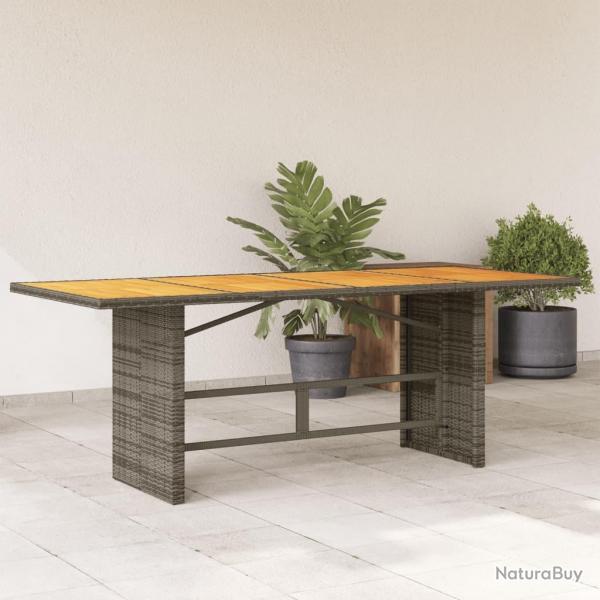 Table de jardin et dessus en bois d'acacia gris rsine tresse alsavelo