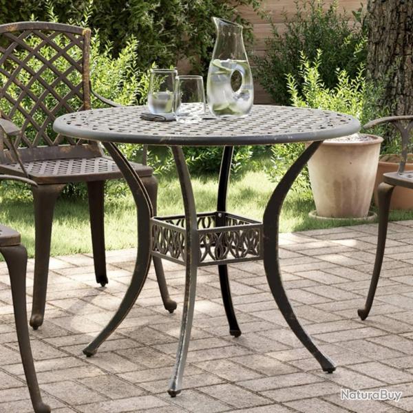 Table de jardin bronze 90x75 cm aluminium coul alsavelo