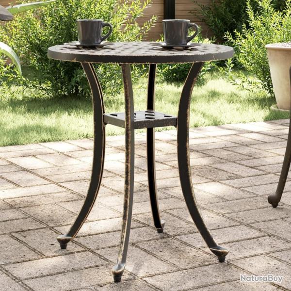 Table de jardin bronze 48x53 cm aluminium coul alsavelo