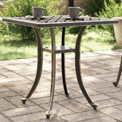 Table de jardin bronze 53x53x53 cm aluminium coulé alsavelo