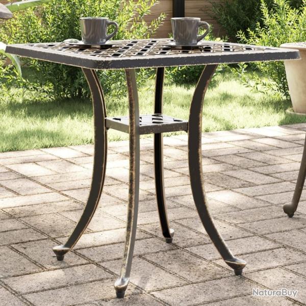 Table de jardin bronze 53x53x53 cm aluminium coul alsavelo