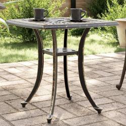 Table de jardin bronze 53x53x53 cm aluminium coulé alsavelo