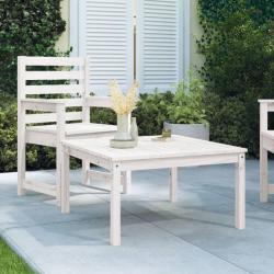 Table de jardin blanc 82,5x82,5x45 cm bois massif de pin alsavelo