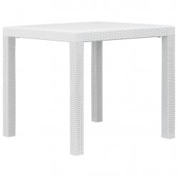 Table de jardin Blanc 79x79x72 cm Plastique Aspect de rotin alsavelo