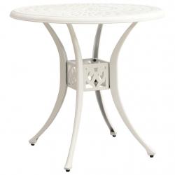 Table de jardin Blanc 78x78x72 cm Aluminium coulé alsavelo