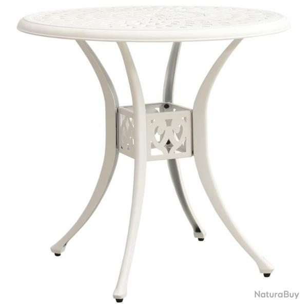 Table de jardin Blanc 78x78x72 cm Aluminium coul alsavelo
