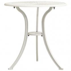 Table de jardin Blanc 62x62x65 cm Aluminium coulé alsavelo