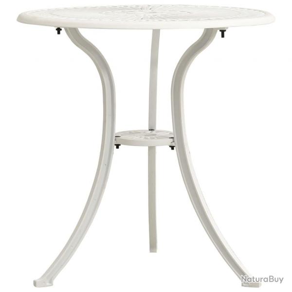 Table de jardin Blanc 62x62x65 cm Aluminium coul alsavelo