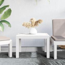 Table de jardin blanc 59x47x40 cm PP alsavelo