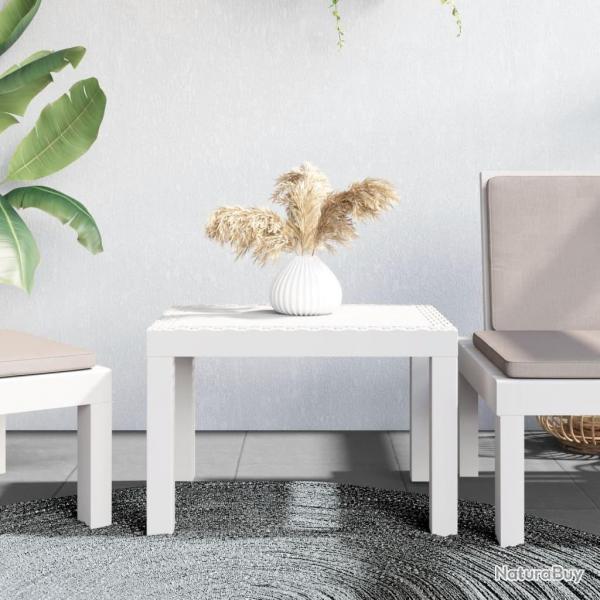 Table de jardin blanc 59x47x40 cm PP alsavelo