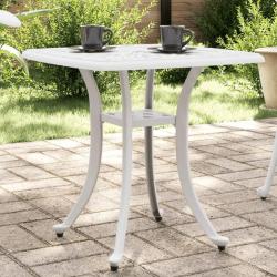 Table de jardin blanc 53x53x53 cm aluminium coulé alsavelo