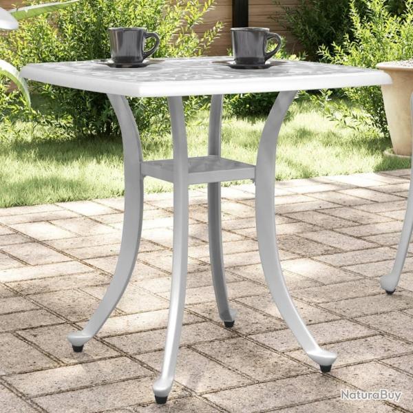 Table de jardin blanc 53x53x53 cm aluminium coul alsavelo