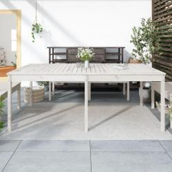 Table de jardin blanc 203,5x100x76 cm bois massif de pin alsavelo