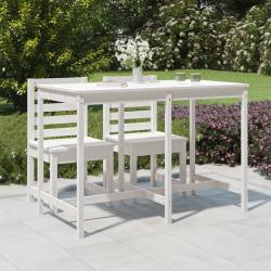 Table de jardin blanc 159,5x82,5x110 cm bois massif de pin alsavelo
