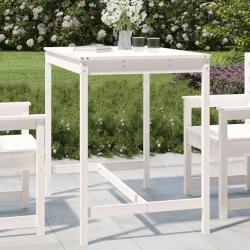 Table de jardin blanc 121x82,5x110 cm bois massif de pin alsavelo