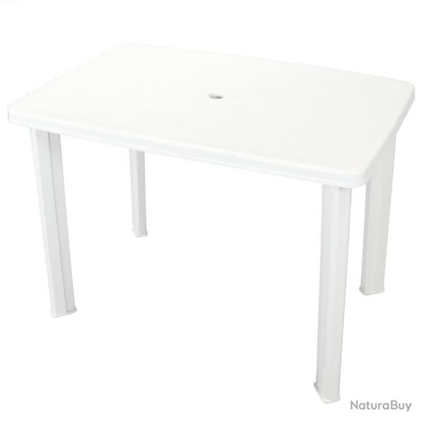 Table de jardin Blanc 101 x 68 x 72 cm Plastique alsavelo