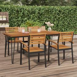 Table de jardin avec pieds épingle à cheveux 180x90x75 acacia alsavelo