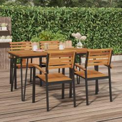 Table de jardin avec pieds épingle à cheveux 160x80x75 acacia alsavelo