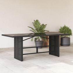 Table de jardin avec dessus en verre noir résine tressée alsavelo