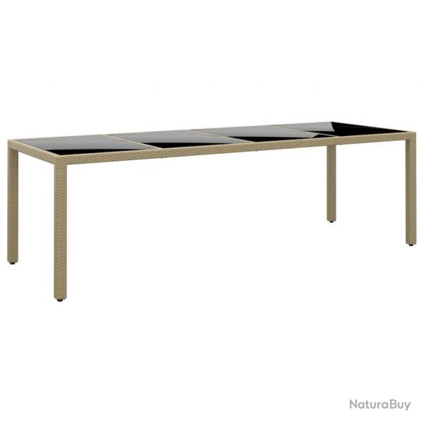 Table de jardin avec dessus en verre beige rsine tresse alsavelo