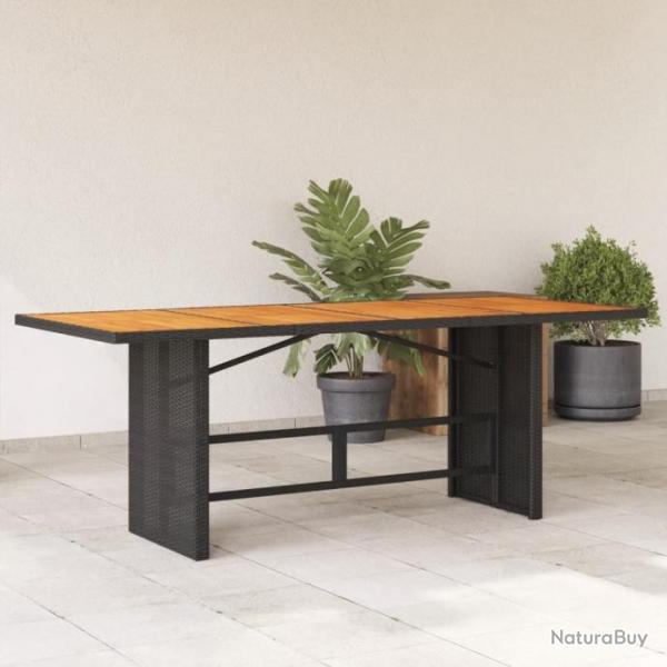 Table de jardin avec dessus en bois d'acacia noir 190x80x74 cm alsavelo