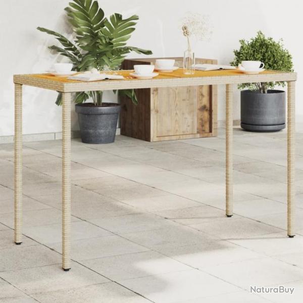 Table de jardin avec dessus en bois d'acacia beige 115x54x74 cm alsavelo