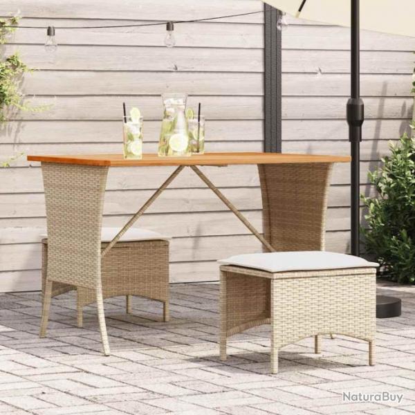 Table de jardin avec dessus en bois d'acacia beige 105x75x72 cm alsavelo