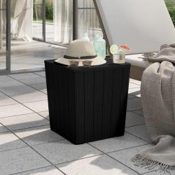 Table de jardin avec couvercle amovible noir polypropylène alsavelo
