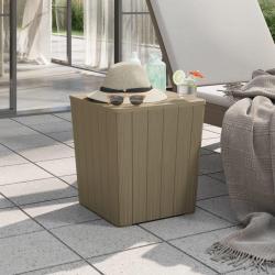 Table de jardin avec couvercle amovible marron polypropylène alsavelo