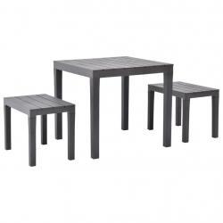 Table de jardin avec 2 bancs Plastique Marron alsavelo