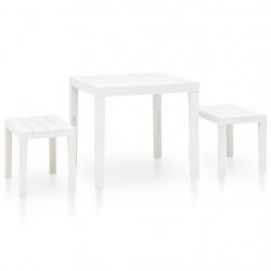 Table de jardin avec 2 bancs Plastique Blanc alsavelo