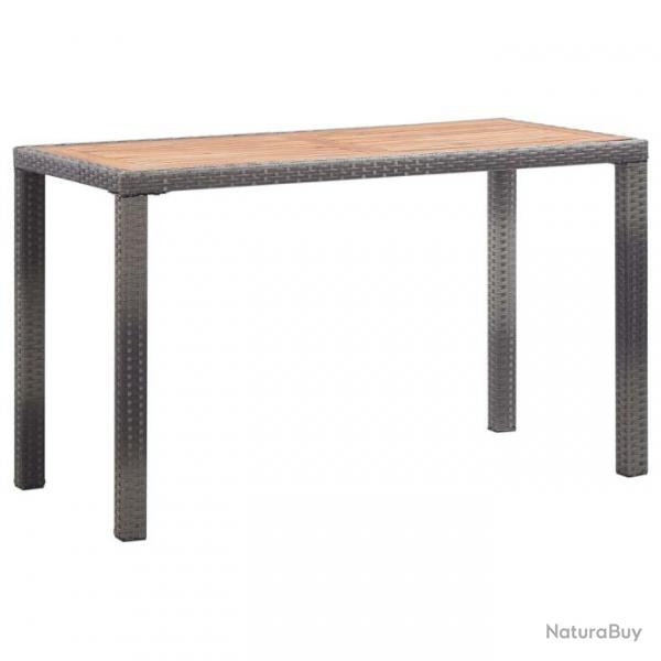 Table de jardin Anthracite et marron 123x60x74 cm Bois d'acacia alsavelo