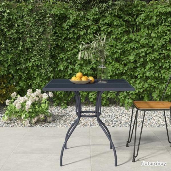 Table de jardin anthracite 80x80x72,5 cm Treillis d'acier alsavelo