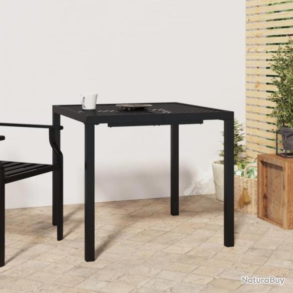 Table de jardin anthracite 80x80x72 cm acier alsavelo