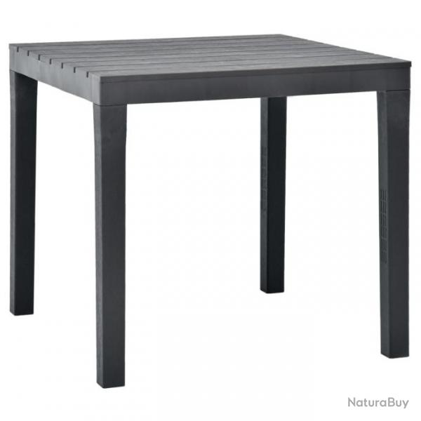 Table de jardin Anthracite 78x78x72 cm Plastique alsavelo