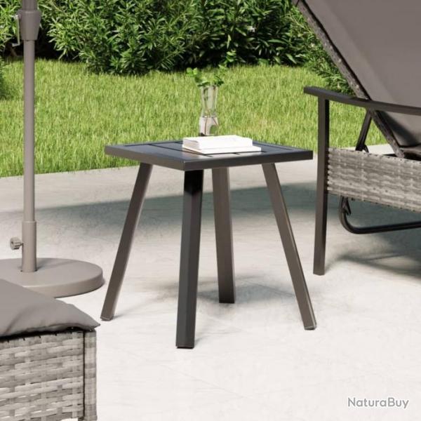 Table de jardin anthracite 34x34x38 cm acier alsavelo