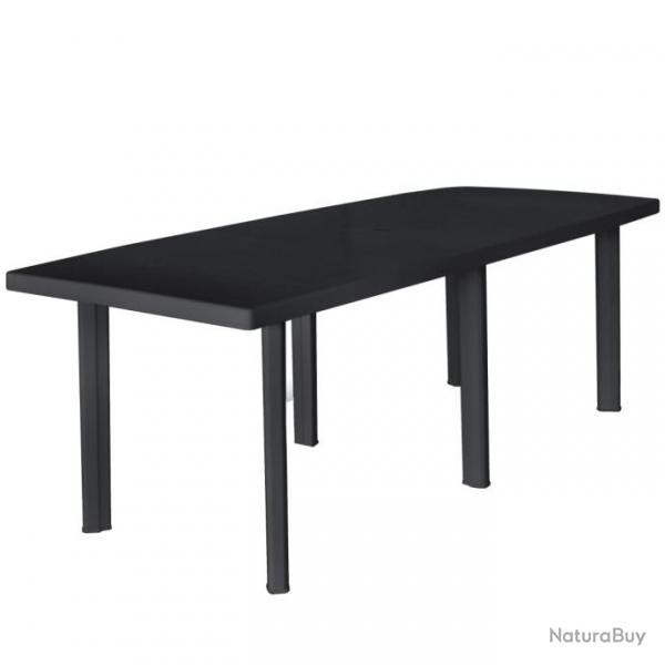 Table de jardin Anthracite 216x90x72 cm Plastique alsavelo