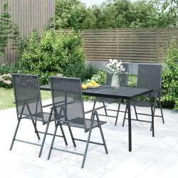 Table de jardin anthracite 165x80x72 cm Treillis d'acier alsavelo