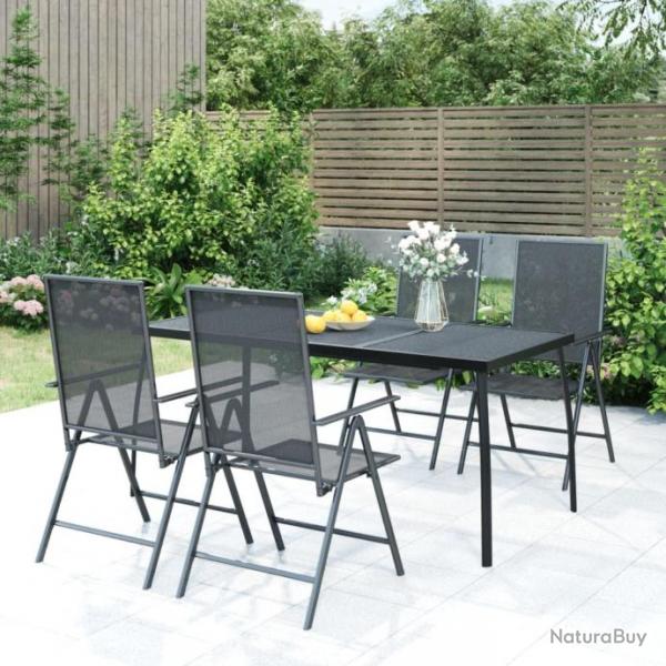 Table de jardin anthracite 165x80x72 cm Treillis d'acier alsavelo