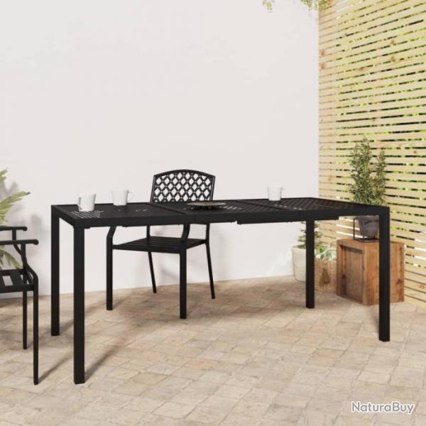 Table de jardin anthracite 165x80x72 cm acier alsavelo