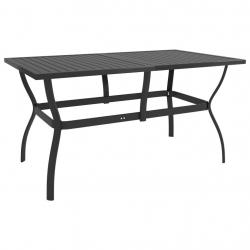 Table de jardin Anthracite 140x80x72 cm Acier alsavelo