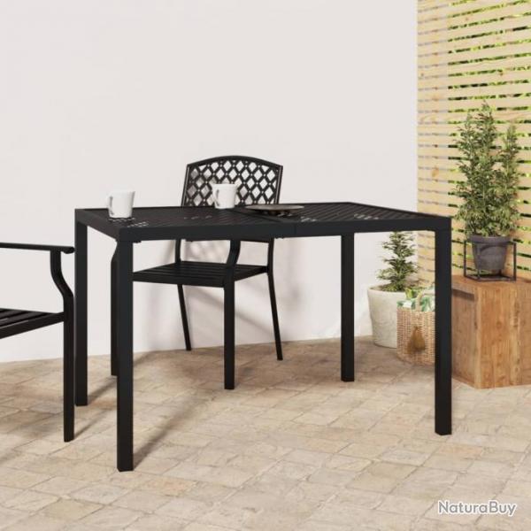 Table de jardin anthracite 110x80x72 cm acier alsavelo