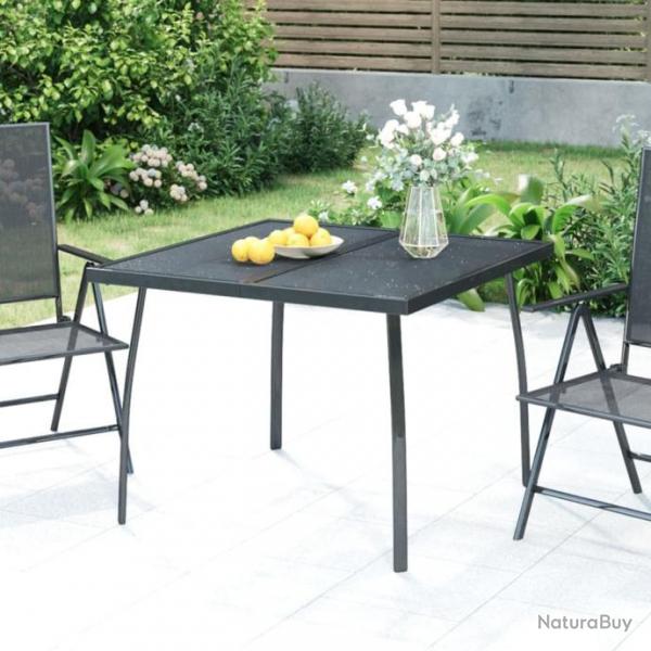 Table de jardin anthracite 100x100x72 cm Treillis d'acier alsavelo