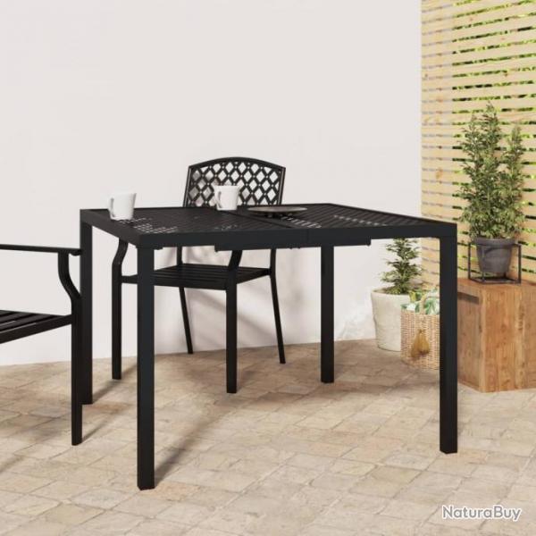 Table de jardin anthracite 100x100x72 cm acier alsavelo